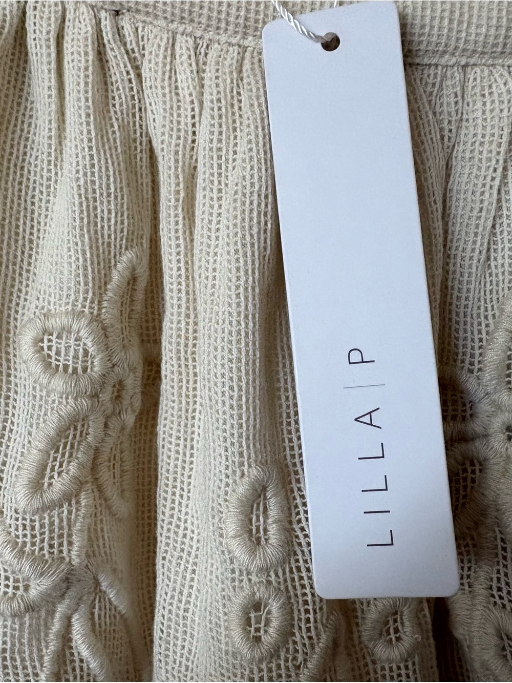 Lilla P Neutral Embroidered Knit Skirt